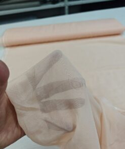 Воздушный хлопок с шелком персикового цвета