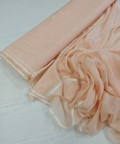 Воздушный хлопок с шелком персикового цвета