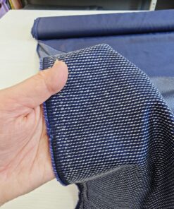 Двухсторонний темно-синий хлопок из Италии купить в розницу недорого