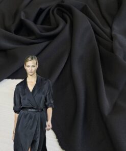 Итальянское кади черного цвета трендовые ткани купить онлайн с доставкой