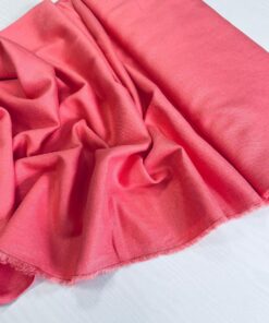 Смесовый лён розово-кораллового цвета