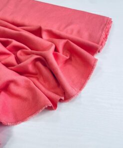 Смесовый лён розово-кораллового цвета