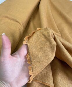 Смесовый Итальянский лен цвета охра купить в Москве со склада недорогие ткани с доставкой