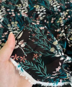 Вискозный черный крепдешин/шифон с принтом Escada купить в розницу недорого