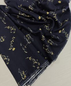 Темно синяя вискоза с принтом из Италии в розницу и оптом купить недорого