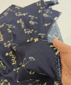 Темно синяя вискоза с принтом из Италии интернет магазин с доставкой по всей РФ