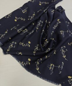 Темно синяя вискоза с принтом из Италии