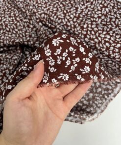 Коричневая Турецкая вискоза с принтом цветов