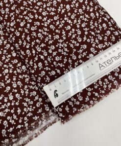 Коричневая Турецкая вискоза с принтом цветов