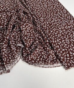 Коричневая Турецкая вискоза с принтом цветов