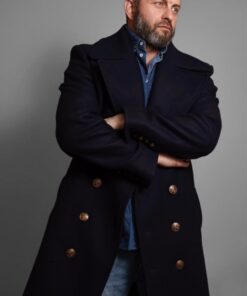 Пальтовая темно-синяя шерсть с кашемиром