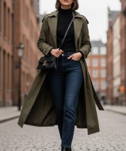 Итальянский тренчевый хлопок от Hugo Boss цвета хаки купить в интернет-магазине в Москве