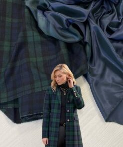 Костюмная шерсть с кашемиром Burberry. Зелено-синяя клетка интернет магазин с доставкой по всей РФ