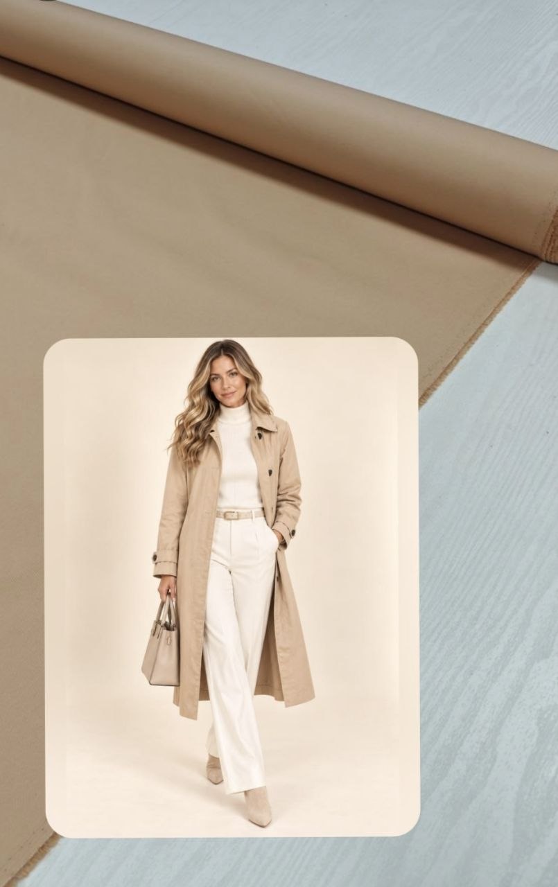 2026-10-11 11.32.43 Итальянский бежевый хлопок с пропиткой от Burberry купить в интернет-магазине в Москве
